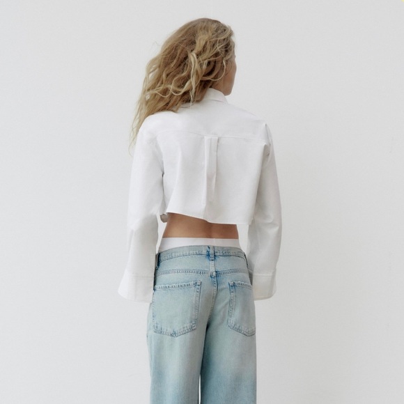 Zara cropped white poplin top - Picture 5 of 5